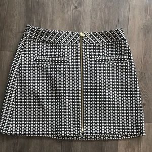 Express Black & White Geometric Print A Line Skirt